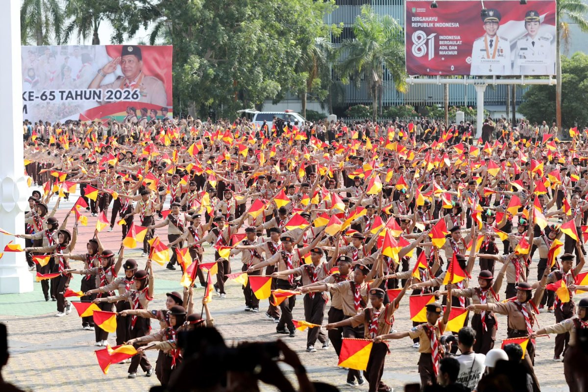 Semarak HUT ke-65 Pramuka di Batam: Mengibarkan Semangat dan Harmoni Gerak Siswi SMPN 56 Batam 